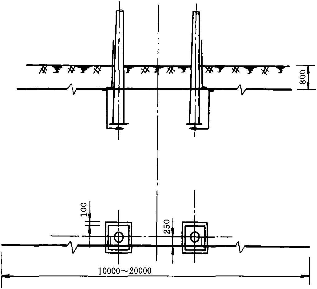 图7-58 双杆接地装置施工图